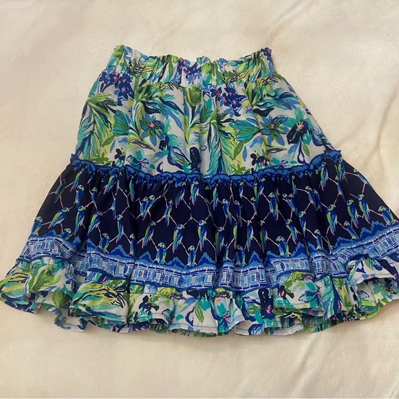 Lilly Pulitzer Raya Blue and Green Floral Skirt XXS - Picture 6 of 11
